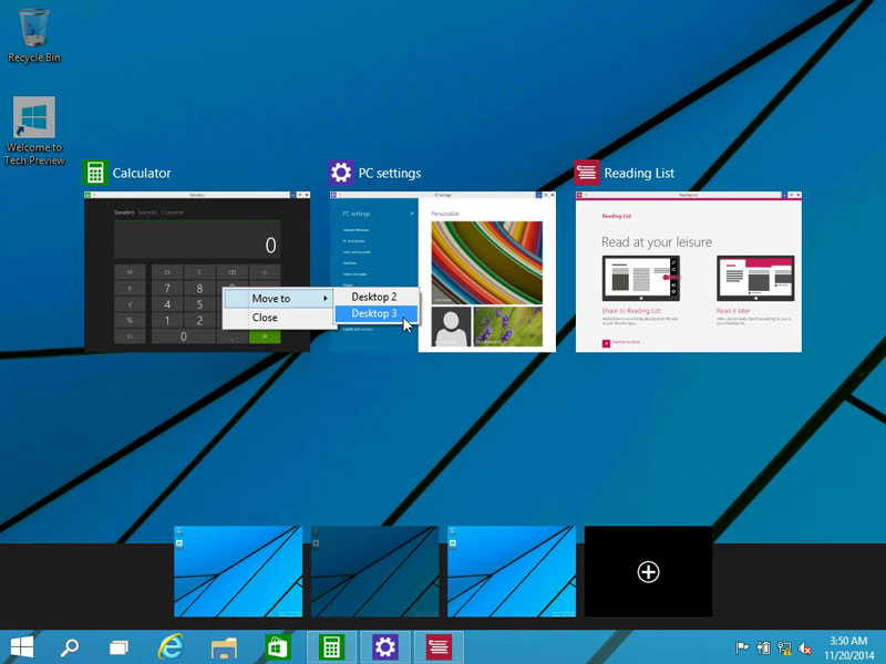 showing how to move apps to other virtual desktops in Windows 10