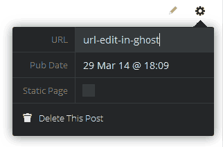 Edit or change existing URL from content listing in Ghost