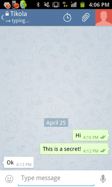 Telegram secret chats in Android