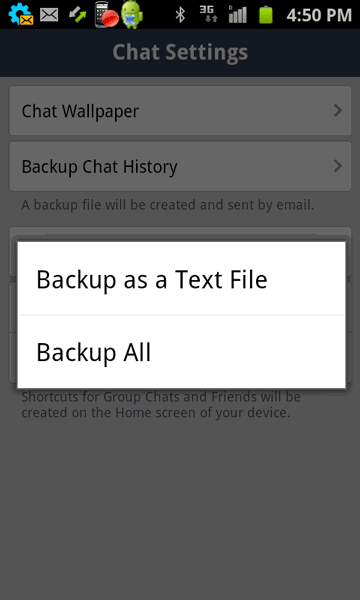 Line chat history backup options