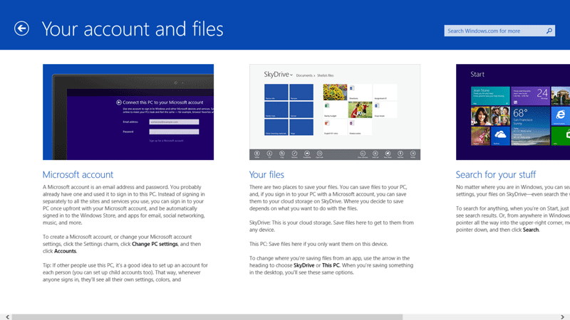 Windows 8.1 Account and Files