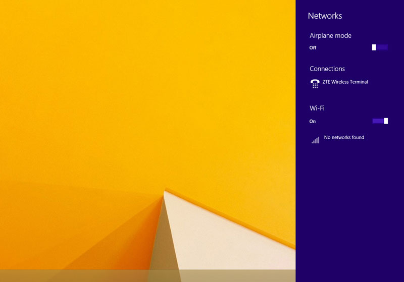 Wi-Fi enabled in Windows 8
