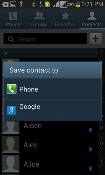 save contacts on Android from SD card