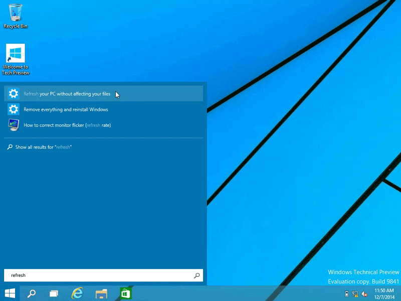 Refresh Windows 10 without affecting your files