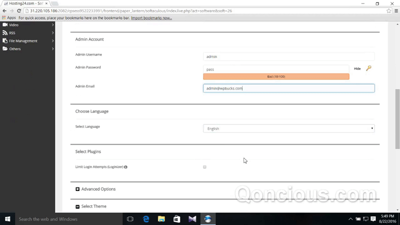 Enter Admin Info Enter Admin Info