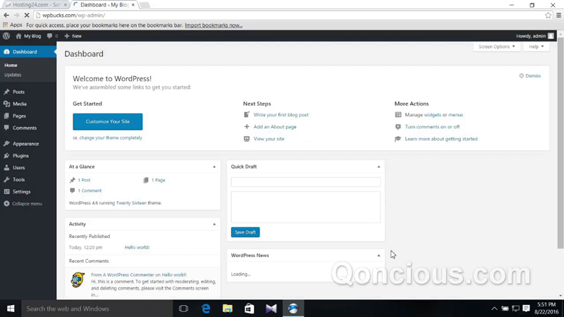 WordPress Admin Dashboard WordPress Admin Dashboard